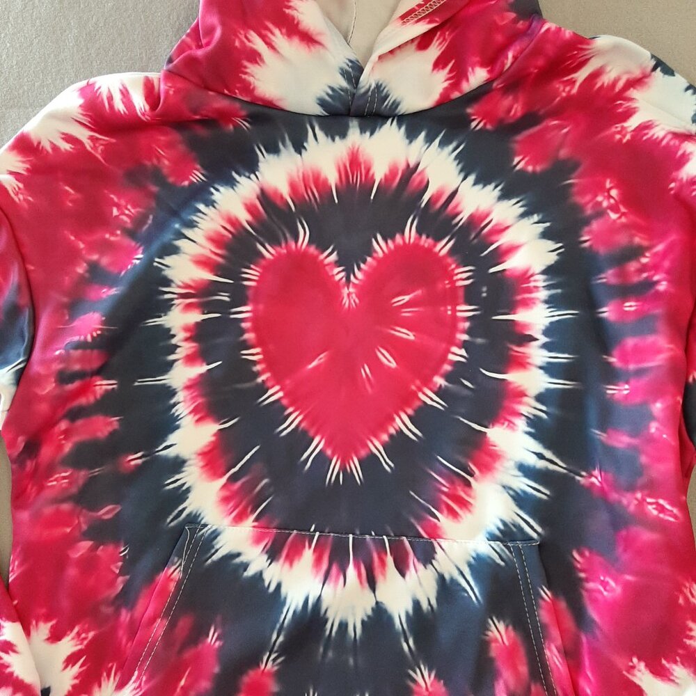 Girl's Tye Dye Heart Theme Hoodie Sweatshirt Size XL #260573 - Picture 2 of 6